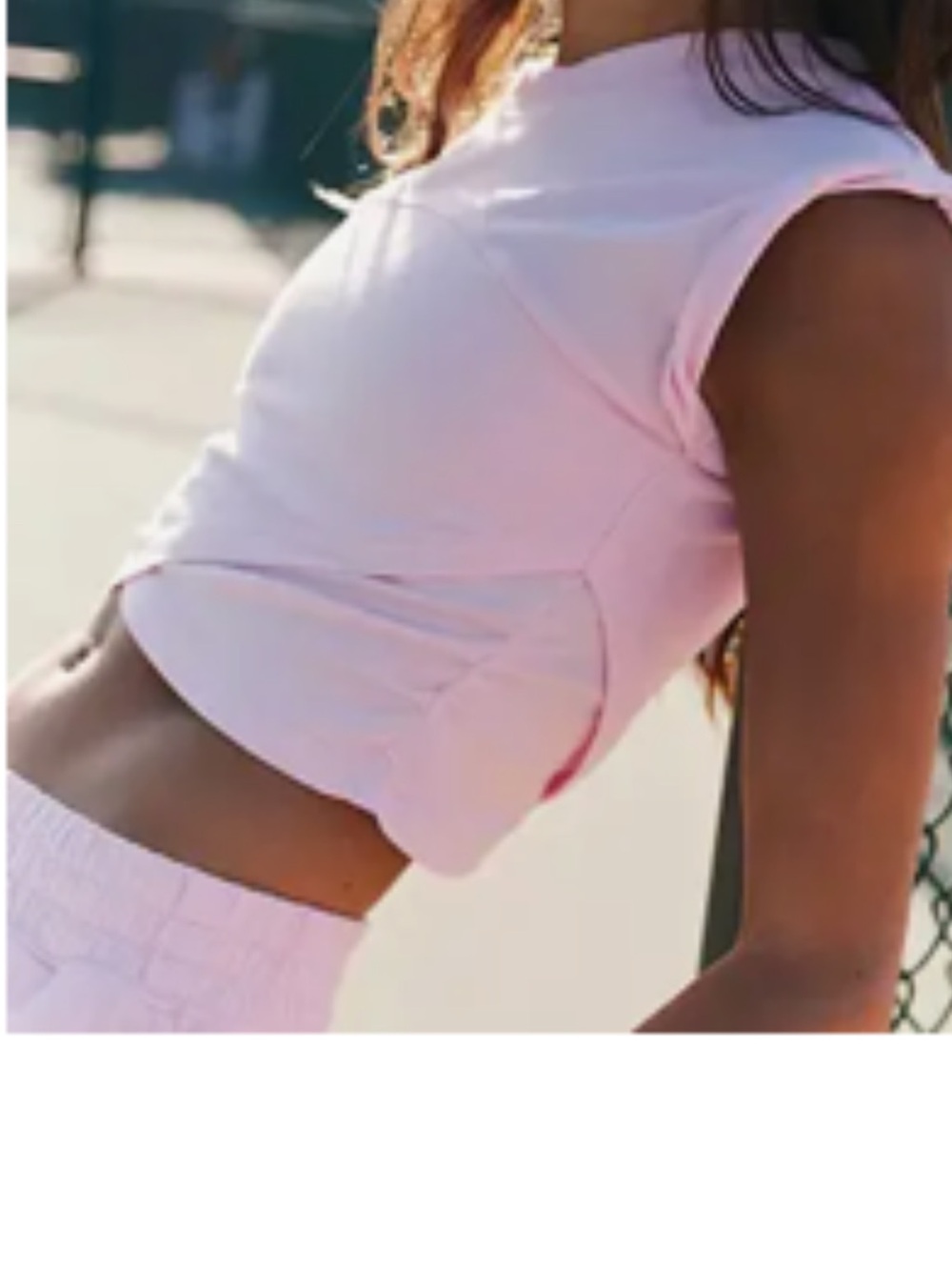 Hidden brand Pink Cropped Sleeveless Muscle Tee